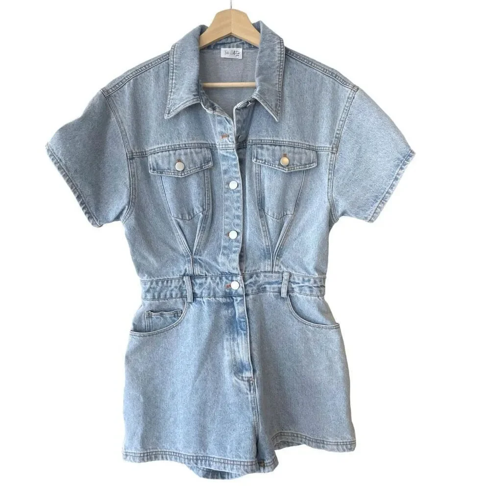 Indie Collection Jean Romper - Picture 1 of 4